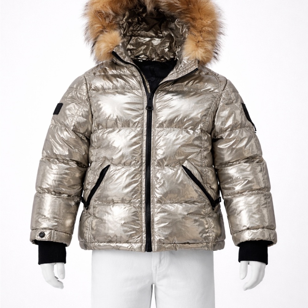 SAM. Metallic Silver Kids Puffer Jacket